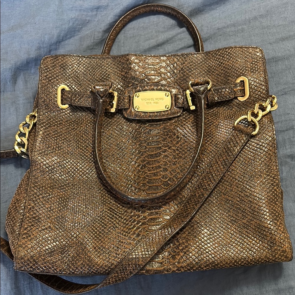 Michael Kors Brown Hamilton with Gold Hardware